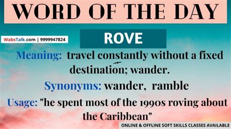 Rove Meaning .